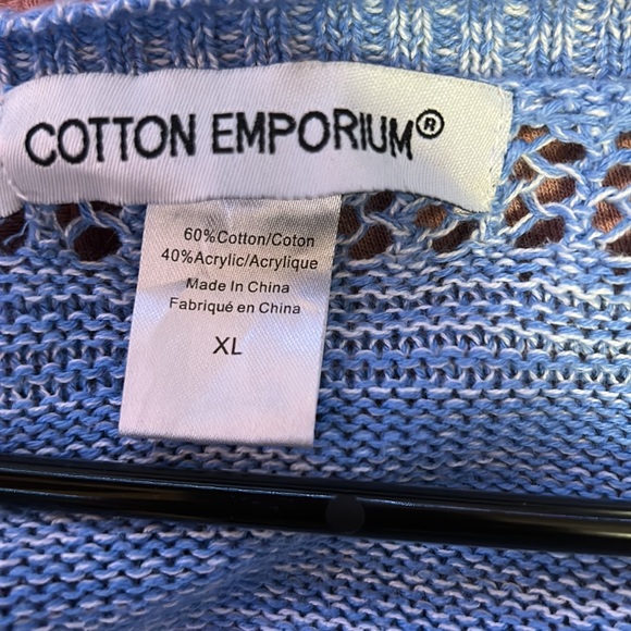 Cotton Emporium- blue n white cardigan - Picture 3 of 3